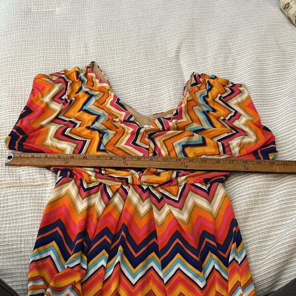 Trina Turk Multicolor Chevron Pattern Dress 2 - Picture 7 of 9